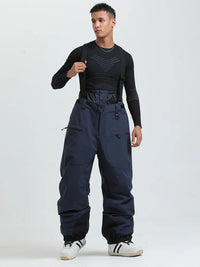 Men's Gsou Snow Durable Mountain Pro All Function Cargo Snow Bibs Pants 