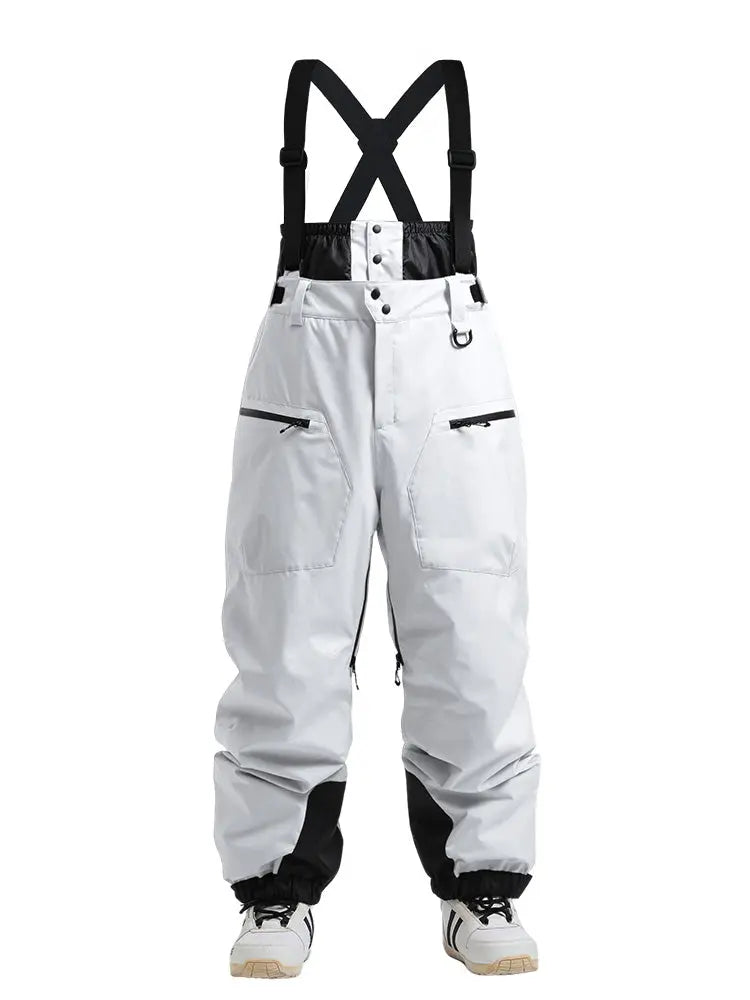 Men's Gsou Snow Durable Mountain Pro All Function Cargo Snow Bibs Pants 