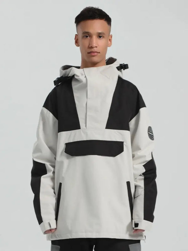 Men's Half-Zip Color Block Insulated Snow Jacket 