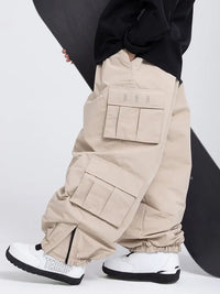 Men's Rabbit Snow Freestyle Cargo Baggy Snowboard Pants 