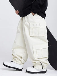 Men's Rabbit Snow Freestyle Cargo Baggy Snowboard Pants 