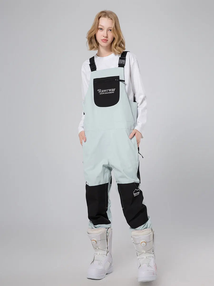 Reflective Stripe Men Insulated Snow Snowboard Bibs 