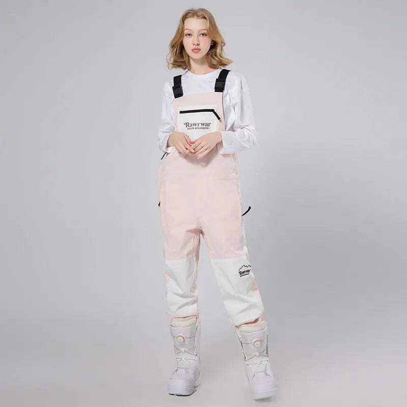 Reflective Stripe Men Insulated Snow Snowboard Bibs 