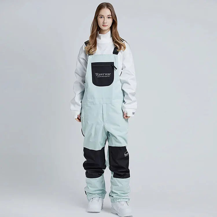 Reflective Stripe Men Insulated Snow Snowboard Bibs 