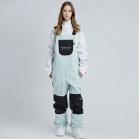 Reflective Stripe Men Insulated Snow Snowboard Bibs 