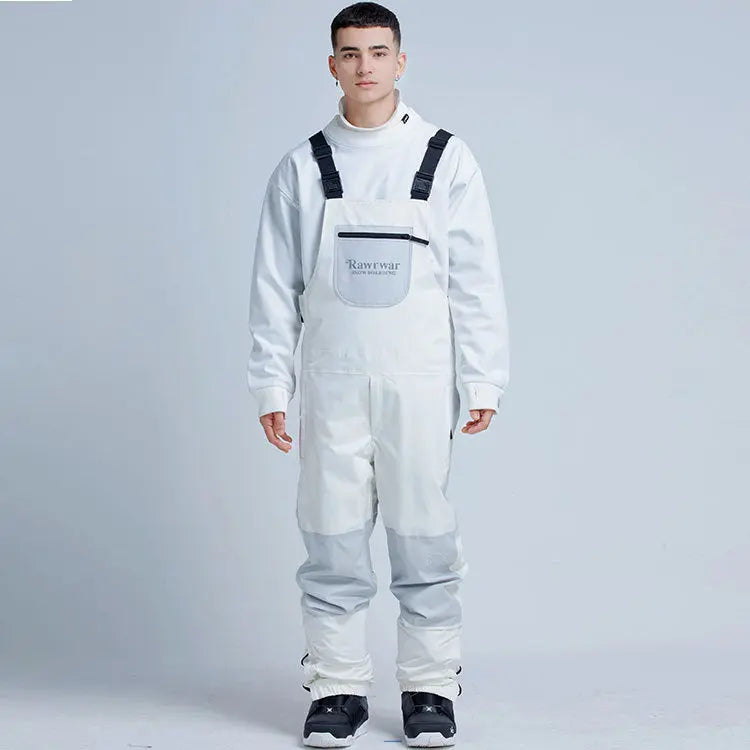 Reflective Stripe Men Insulated Snow Snowboard Bibs 