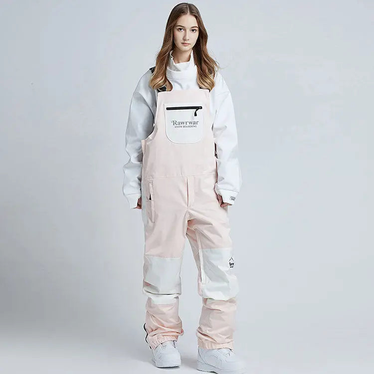 Reflective Stripe Men Insulated Snow Snowboard Bibs 