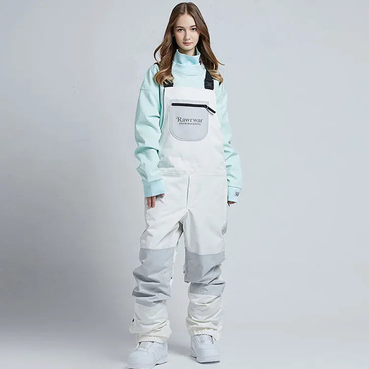 Reflective Stripe Men Insulated Snow Snowboard Bibs 