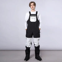 Reflective Stripe Men Insulated Snow Snowboard Bibs 
