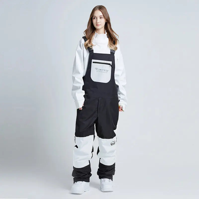 Reflective Stripe Men Insulated Snow Snowboard Bibs 