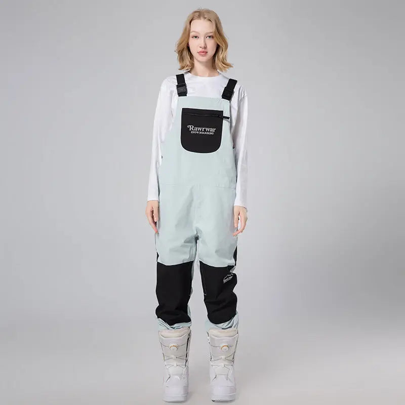 Reflective Stripe Men Insulated Snow Snowboard Bibs 