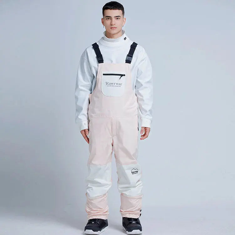 Reflective Stripe Men Insulated Snow Snowboard Bibs 