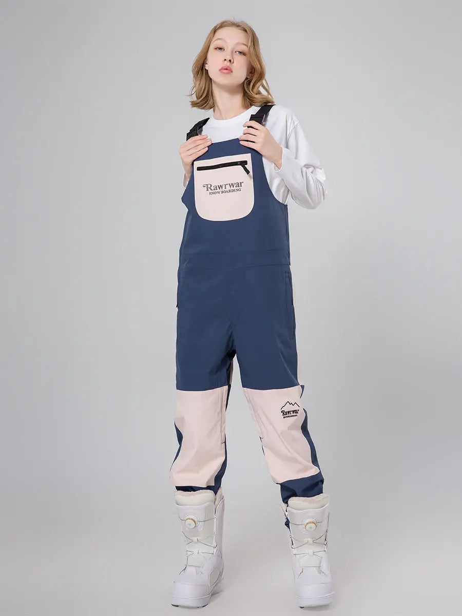 Reflective Stripe Men Insulated Snow Snowboard Bibs 
