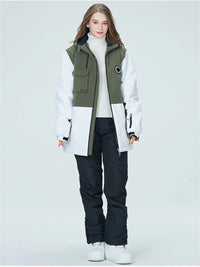 Riuiyele Colorblock Women Ski Jacket & Bib Pants 