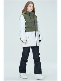 Riuiyele Colorblock Women Ski Jacket & Bib Pants 