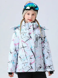 Kids Outdoor Snowboarding Jacket Hooded Warm Coat