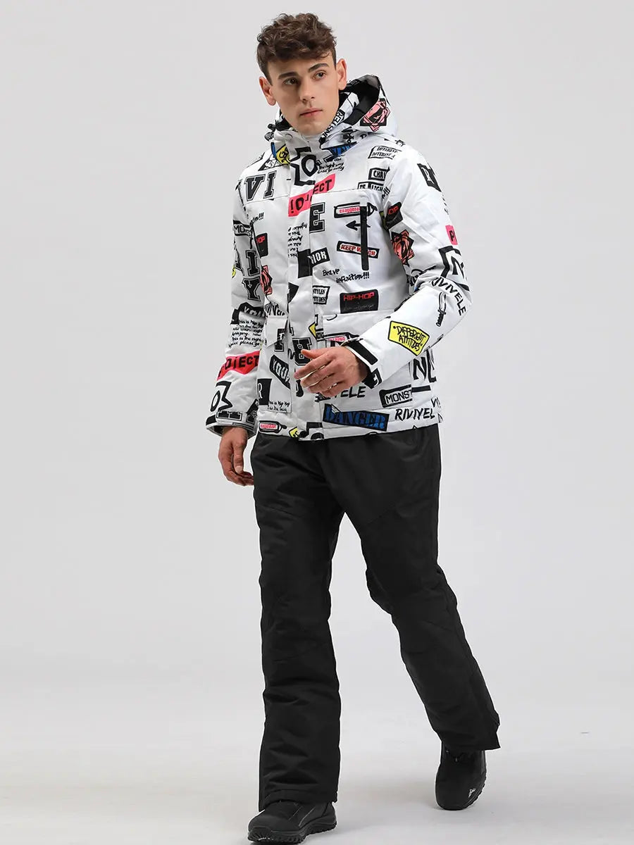 Riuiyele Men Insulated Skiing Shell Jacket Hooded 