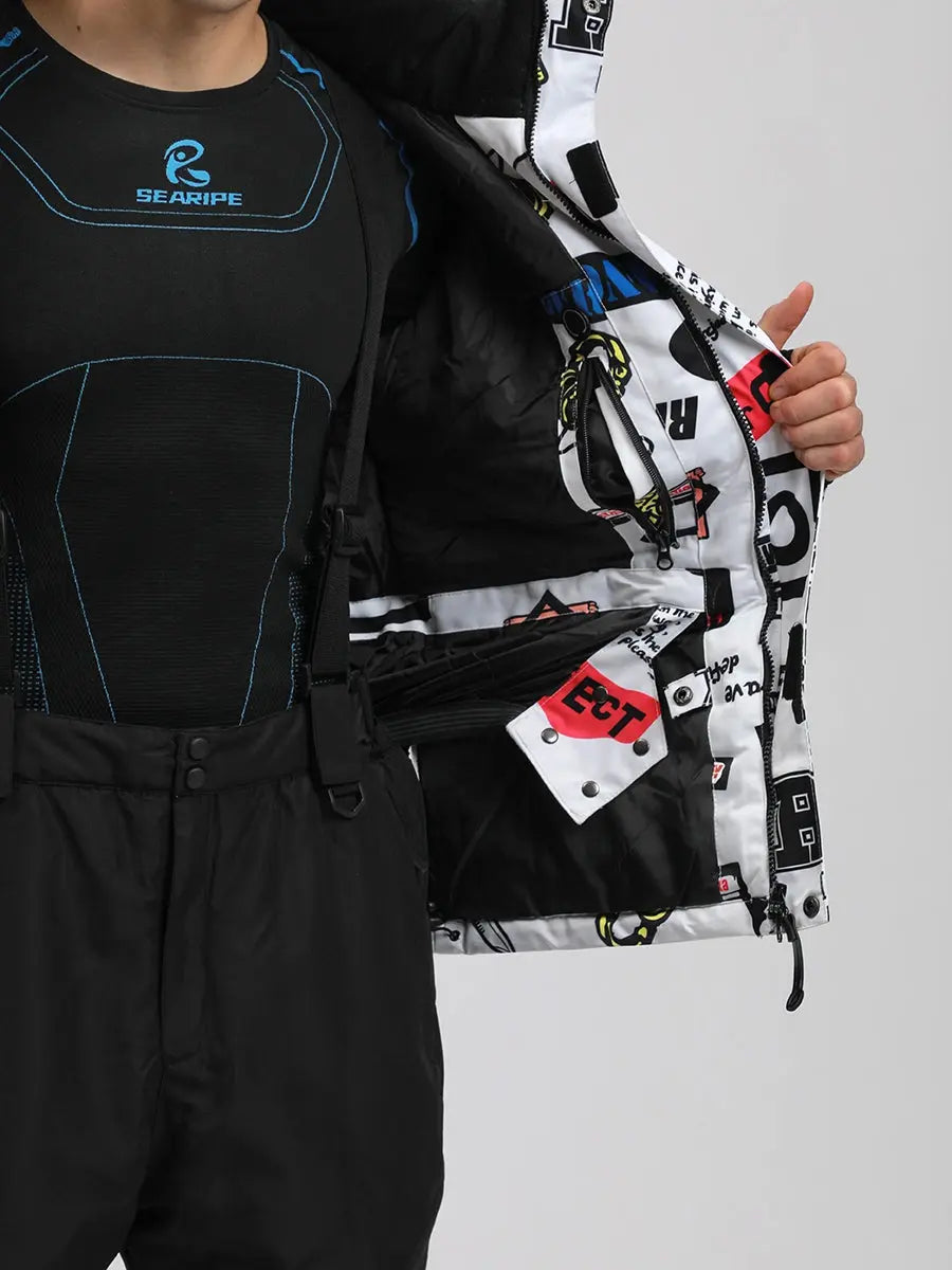 Riuiyele Men Insulated Skiing Shell Jacket Hooded 
