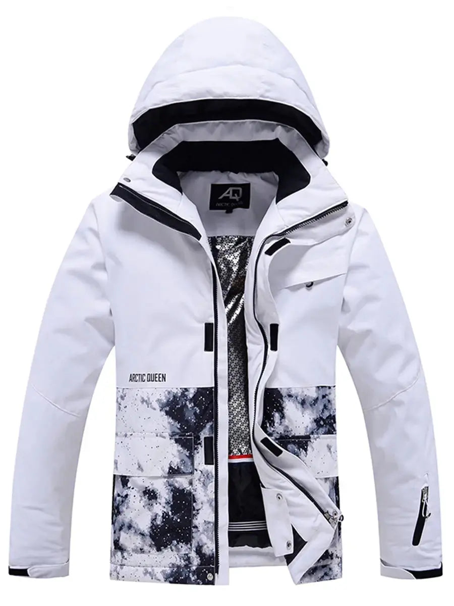 Riuiyele Men Ski Snowboarding Insulated Jacket Drawstring Hooded 
