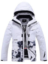 Riuiyele Men Ski Snowboarding Insulated Jacket Drawstring Hooded 