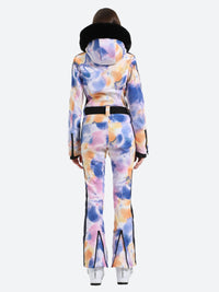Mix Print Slim One Piece Ski Suit