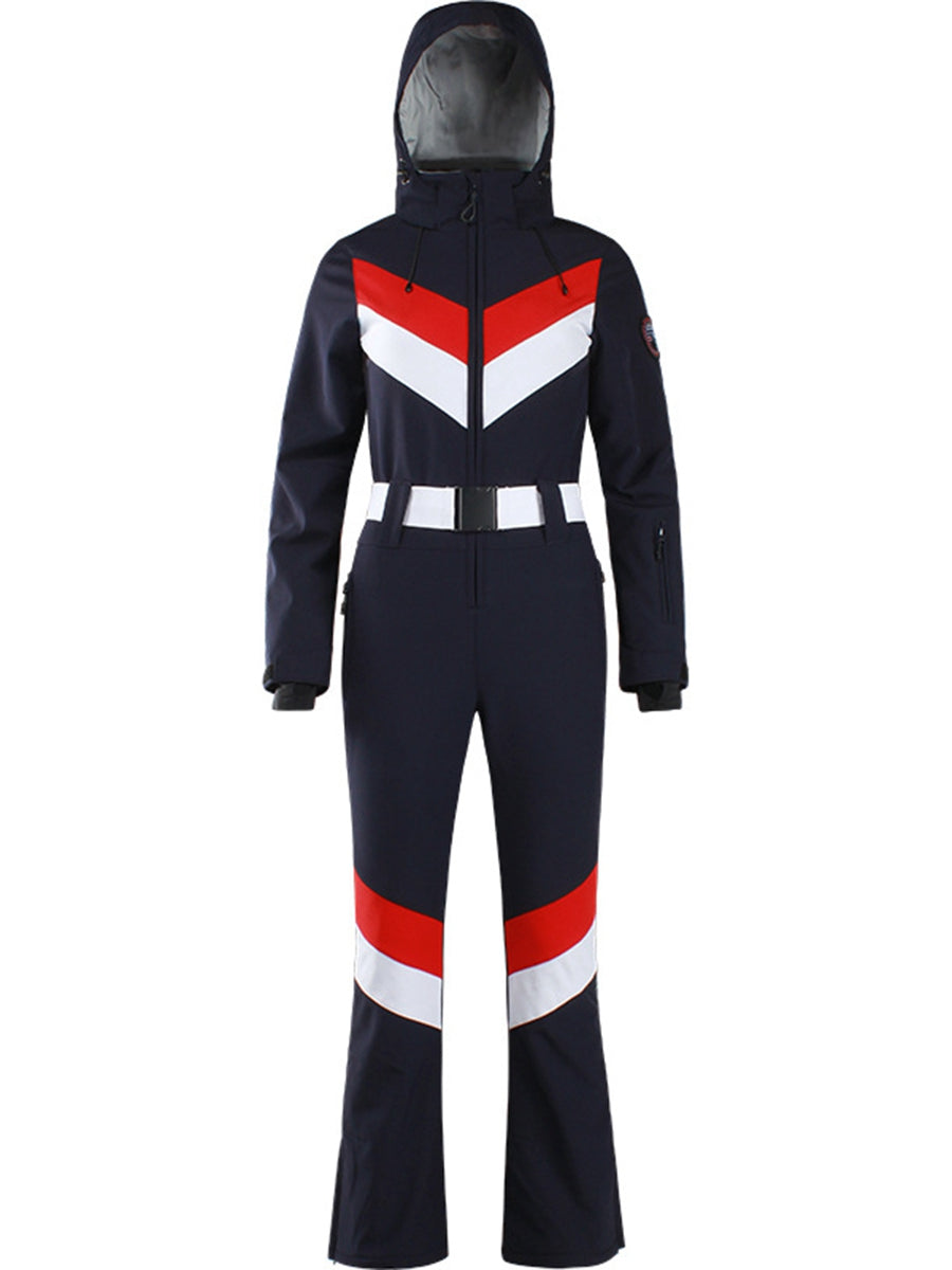Women's Slim Belted Ski Suit