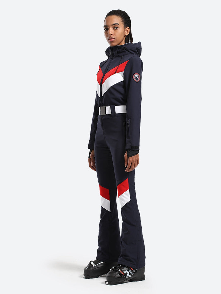 Women's Slim Belted Ski Suit