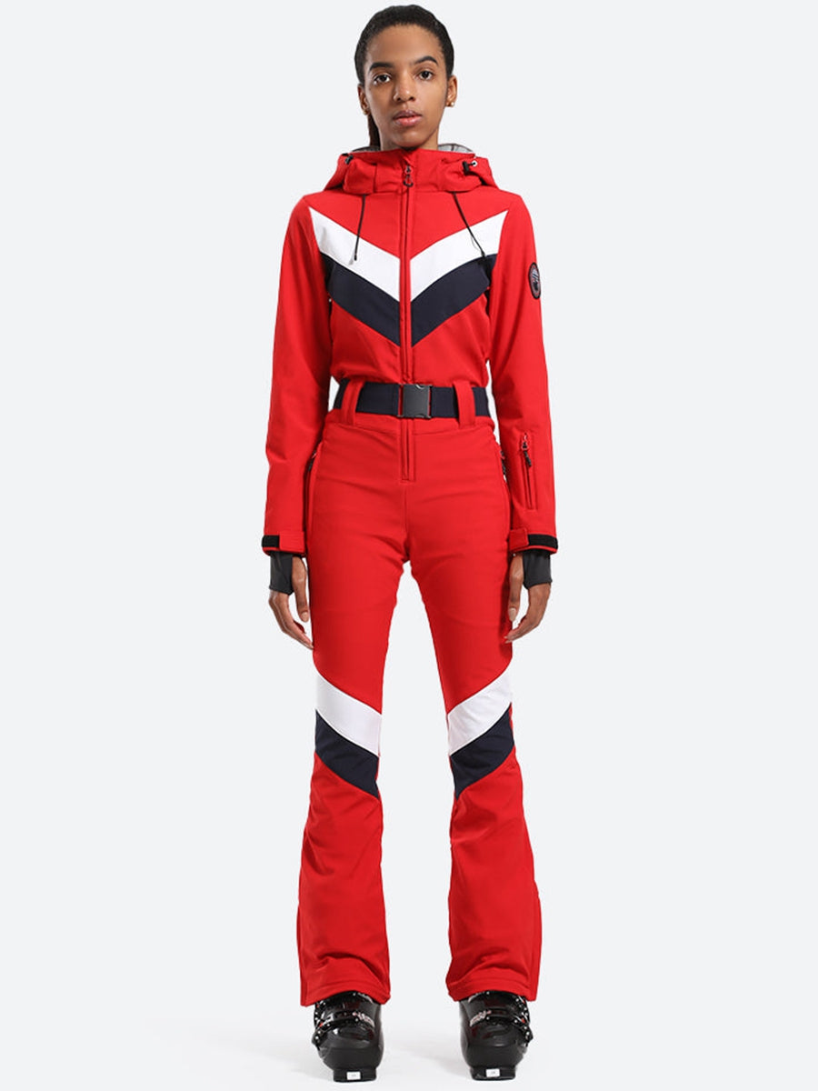 Women's Slim Belted Ski Suit