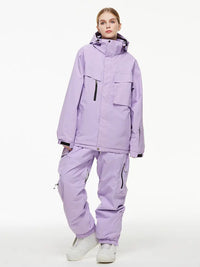 Unisex Big Cargo Pocket Snow Coat & Pants Set 