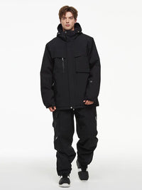 Unisex Big Cargo Pocket Snow Coat & Pants Set 