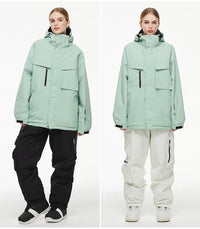 Unisex Big Cargo Pocket Snow Coat & Pants Set 