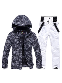 Unisex Waterproof Thicken Ski Jackets and Bibs Pants 