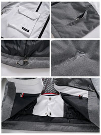 Women Colorblock Insulated Cargo Snow Jacket 