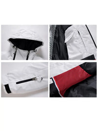 Women Colorblock Insulated Cargo Snow Jacket 