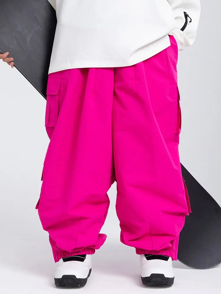 Women's Rabbit Snow Freestyle Cargo Baggy Snowboard Pants 