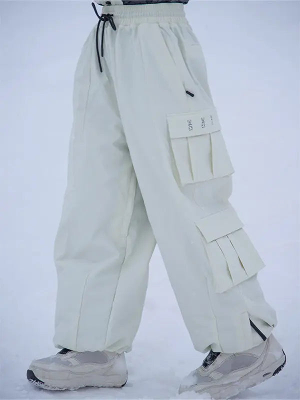 Women's Rabbit Snow Freestyle Cargo Baggy Snowboard Pants 