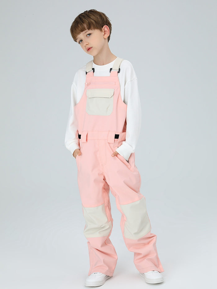 Boys Snow Bib Pants With High Waist overalls