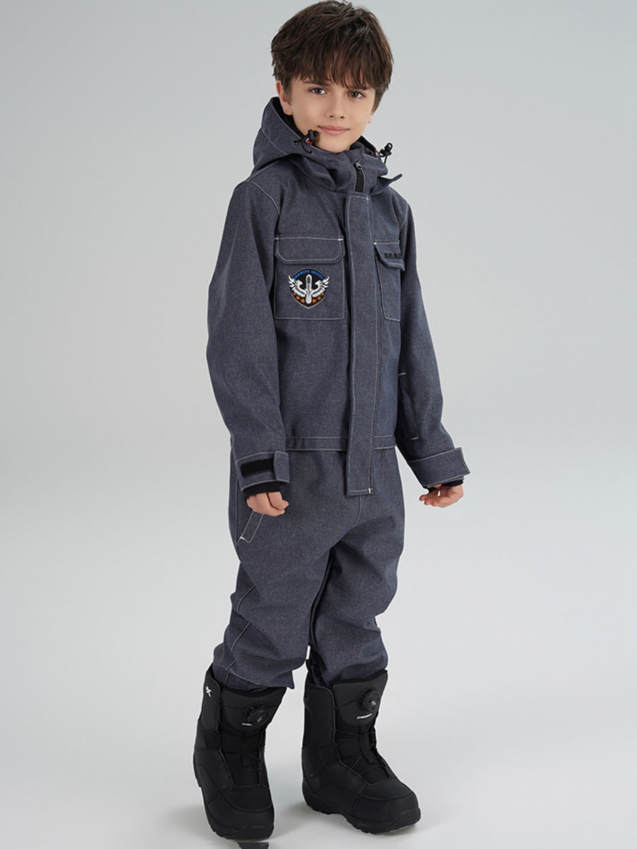 Riuiyele Boys Demin One Piece Snowsuits
