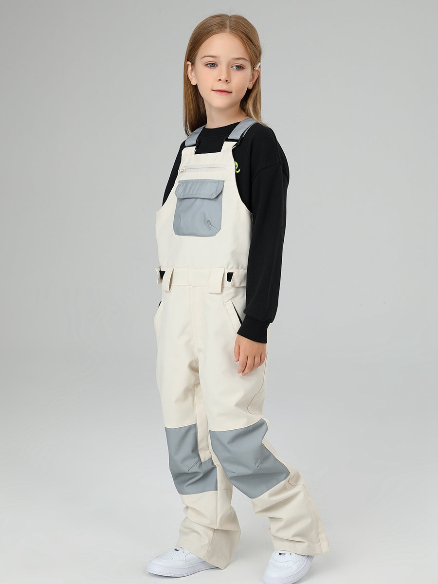 Girls Snow Bib Pants With High Waist overalls