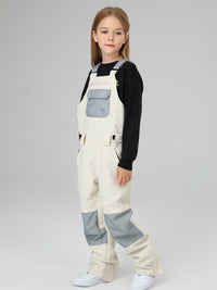 Girls Snow Bib Pants With High Waist overalls
