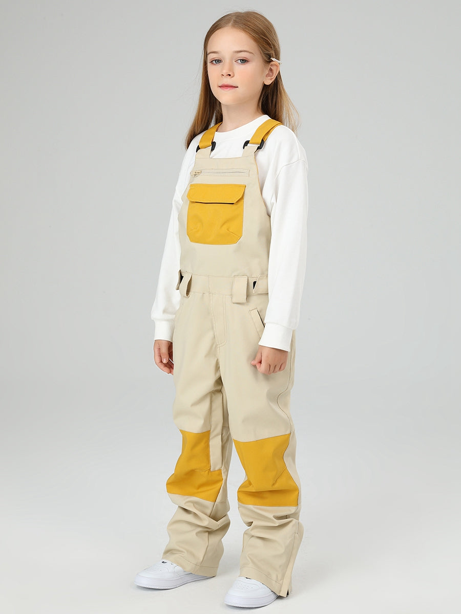 Girls Snow Bib Pants With High Waist overalls