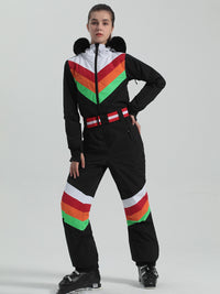 Riuiyele Retro Women's One Piece Ski Suit