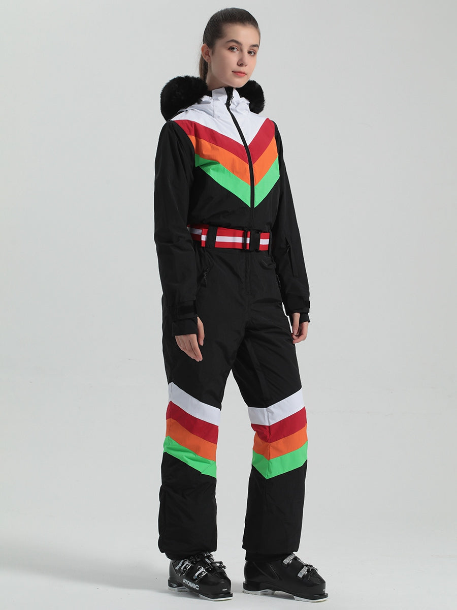 Riuiyele Retro Women's One Piece Ski Suit