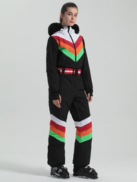 Riuiyele Retro Women's One Piece Ski Suit