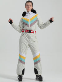 Riuiyele Retro Women's One Piece Ski Suit