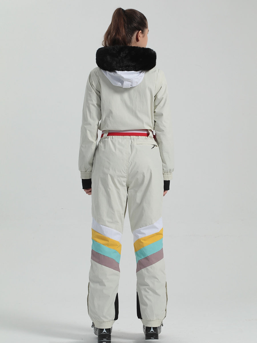 Riuiyele Retro Women's One Piece Ski Suit