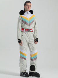 Riuiyele Retro Women's One Piece Ski Suit